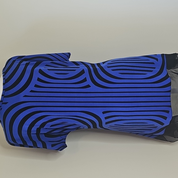 Cato Blue & Black Geometric Print Tunic Top | Size M - Picture 3 of 7